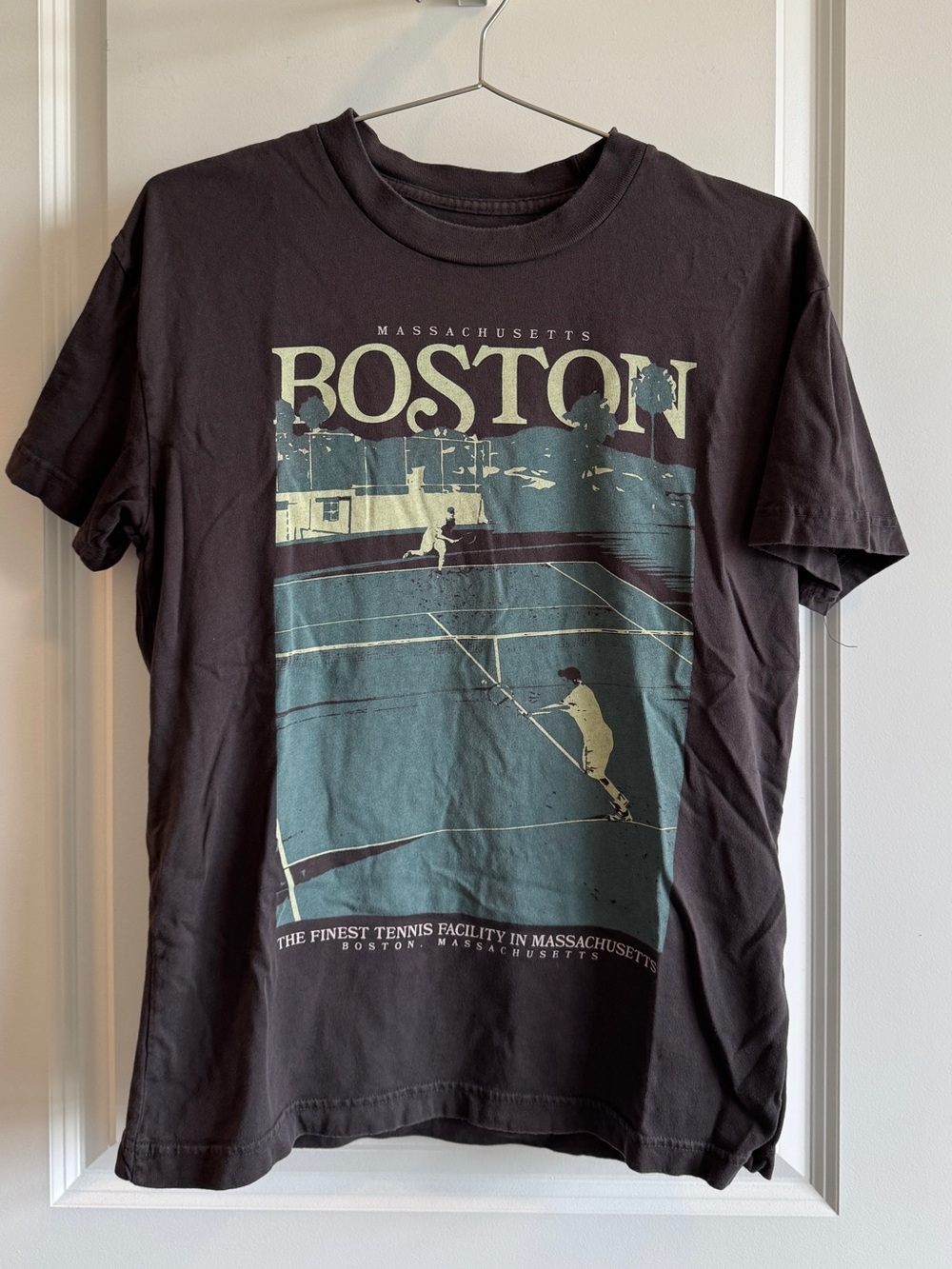 Abercrombie & Fitch Boston Tennis Graphic Tee - Black and Teal